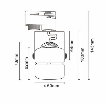 Kohtvalgusti rööbassüsteemi PRAHA 3xGU10/10W/230V must