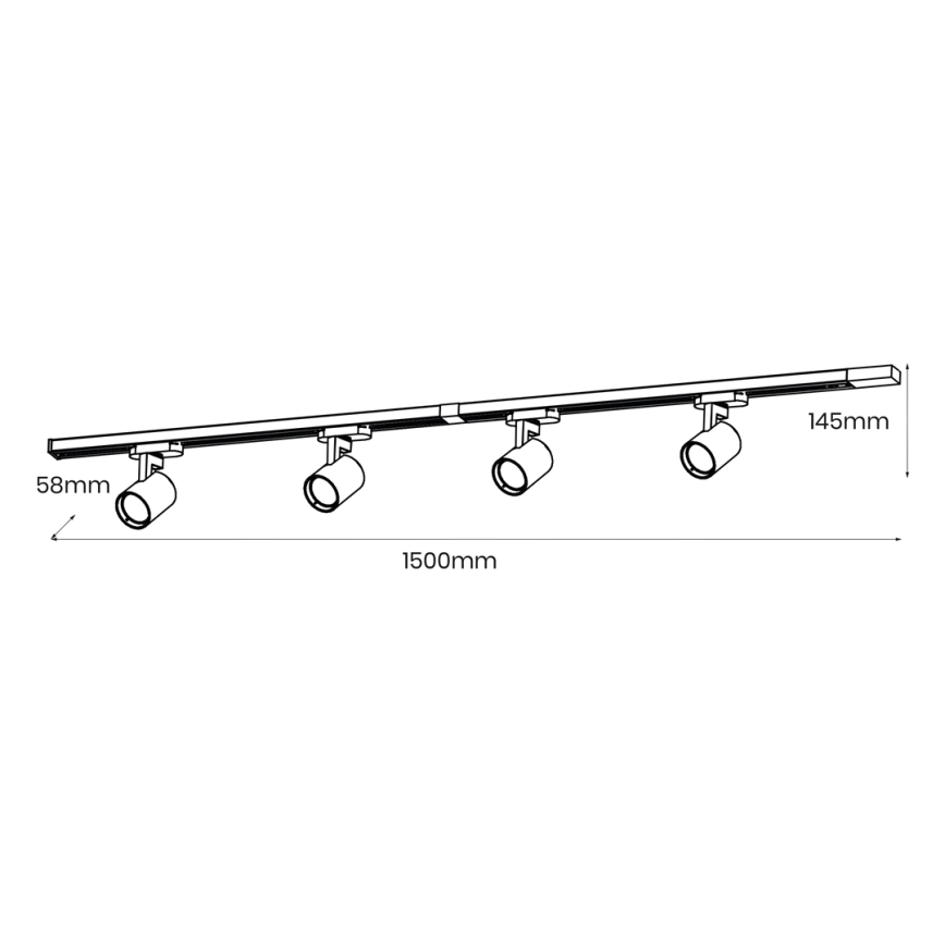 Kohtvalgusti rööbassüsteemi VOLF 4xGU10/10W/230V kuldne/must