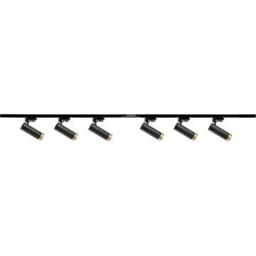 Kohtvalgusti rööbassüsteemile FADO 6xGU10/10W/230V + 2x1 m rööbassüsteem must