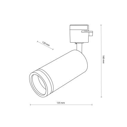 Kohtvalgusti ühefaasilise rööbassüsteemi jaoks JET RING 1xGU10/10W/230V must
