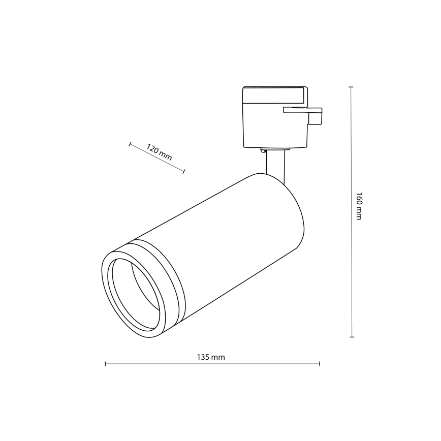 Kohtvalgusti ühefaasilise rööbassüsteemi jaoks JET RING 1xGU10/10W/230V must