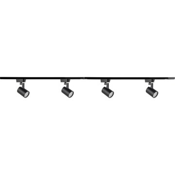 Kohtvalgusti rööbassüsteemile LYNX 4xGU10/10W/230V + 2 x 75 cm rööbassüsteem must