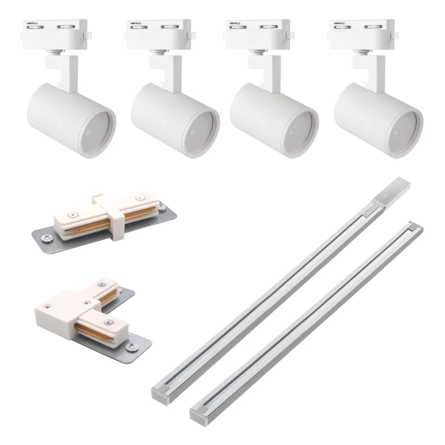 Kohtvalgusti rööbassüsteemile LYNX 4xGU10/10W/230V + 2 x 75 cm rööbassüsteem valge