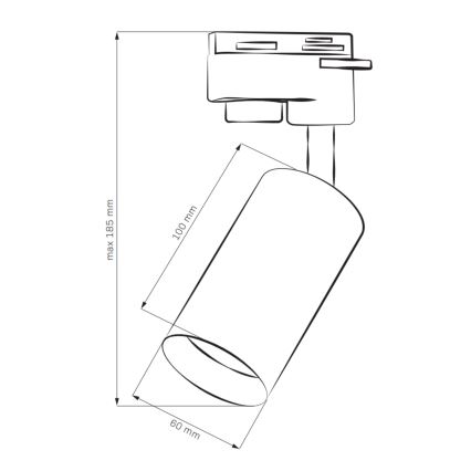 Kohtvalgusti rööbassüsteemile MARIBEL 3xGU10/10W/230V +1 m siin süsteem valge