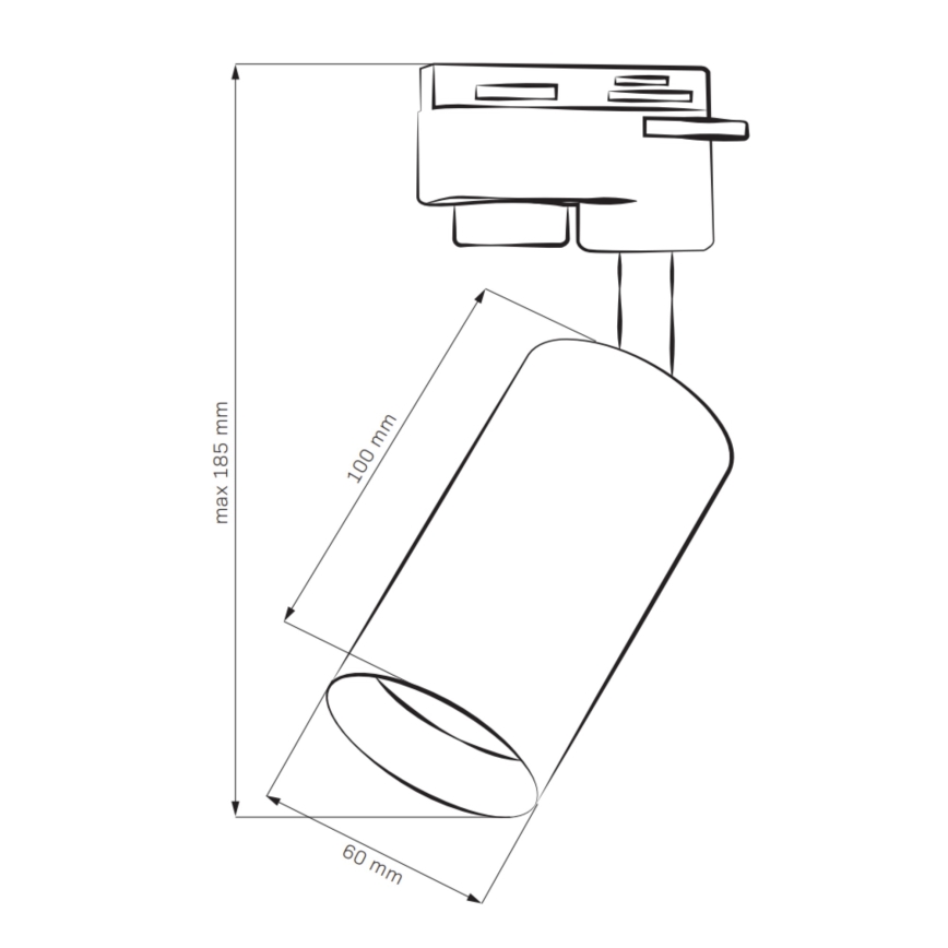 Kohtvalgusti rööbassüsteemile MARIBEL 3xGU10/10W/230V +1 m siin süsteem valge