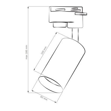 Kohtvalgusti rööbassüsteemile MARIBEL 3xGU10/10W/230V +1 m siin süsteem must