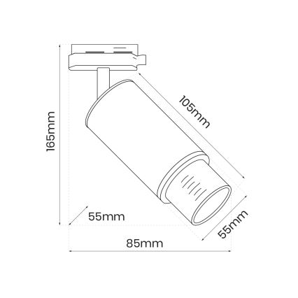 Kohtvalgusti rööbassüsteemile MICA 1xGU10/25W/230V 1-faasiline valge