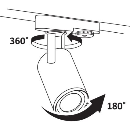 Kohtvalgusti rööbassüsteemile MINOR 3xGU10/10W/230V + 1 m siin süsteem valge