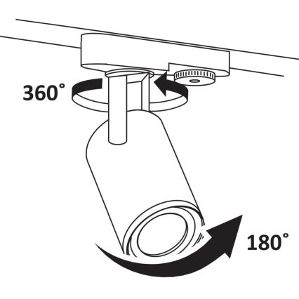 Kohtvalgusti rööbassüsteemile MINOR 3xGU10/10W/230V + 1 m siin süsteem must