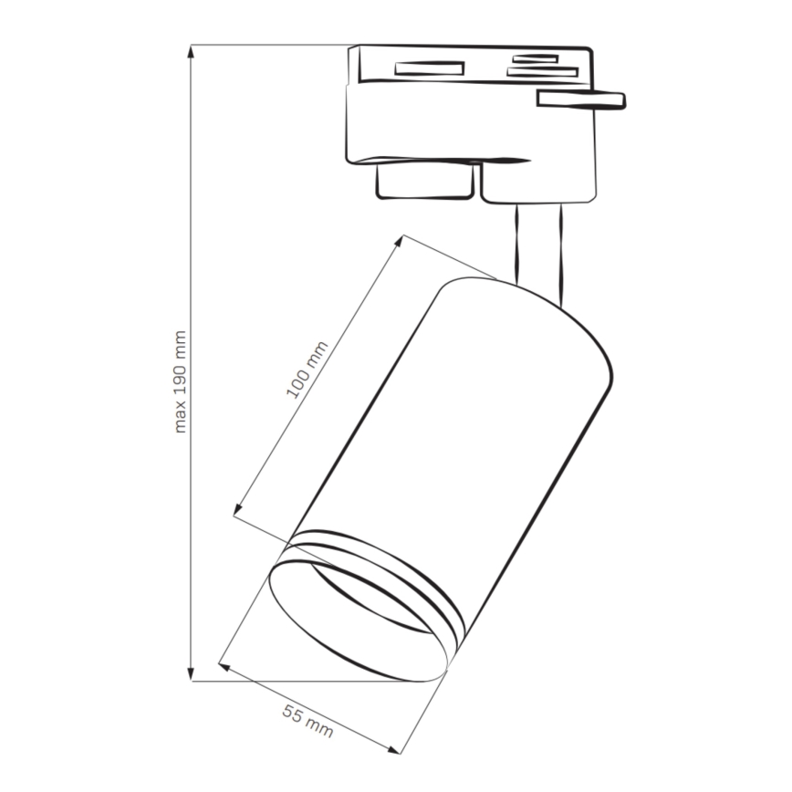Kohtvalgusti rööbassüsteemile PARIIS 6xGU10/10W/230V + 2x1 m siin süsteem valge