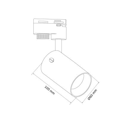 Kohtvalgusti rööbassüsteemile SMOKY 1xGU10/10W/230V must
