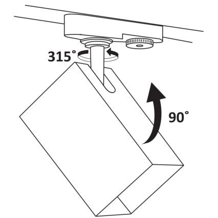 Kohtvalgusti rööbassüsteemile SQUARE 3xGU10/10W/230V + 1 m siin süsteem must