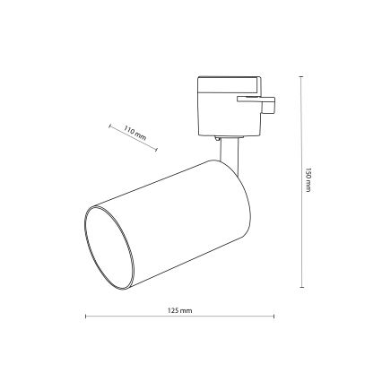 Kohtvalgusti ühefaasilise rööbassüsteemi jaoks TRACER 1xGU10/10W/230V must