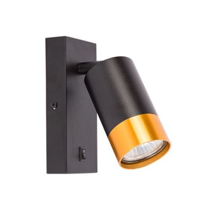 Kohtvalgusti seinale 1xGU10/35W/230V must/kuldne