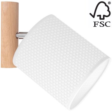 Kohtvalgusti seinale BENITA 1xE27/25W/230V valge/tamm – FSC sertifitseeritud