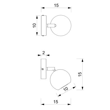 Kohtvalgusti seinale COMET 1xGU10/8W/230V must/läikiv kroom