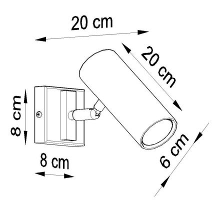 Kohtvalgusti seinale DIREZIONE 1xGU10/40W/230V must