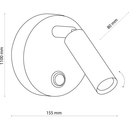 Kohtvalgusti seinale ENZO 1xG9/8W/230V must