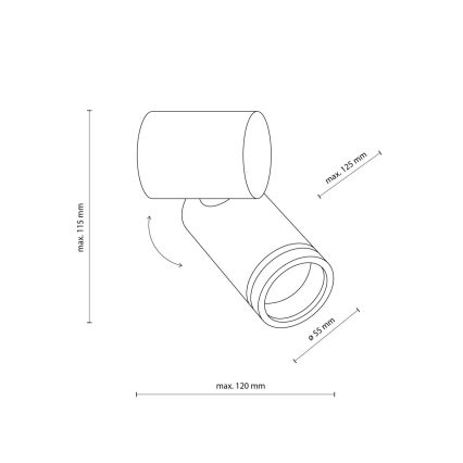 Kohtvalgusti seinale JET KOMPLEKT 1xGU10/10W/230V must