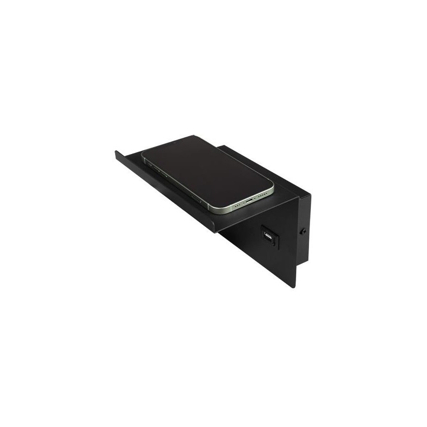 Kohtvalgusti seinale koos riiuliga ja USB laadija 1xG9/35W/230V must/kuldne