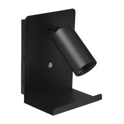 Kohtvalgusti seinale koos riiuliga ja USB laadija 1xGU10/35W/230V must