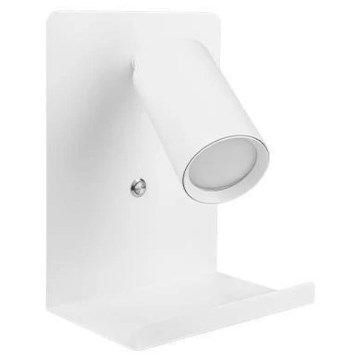 Kohtvalgusti seinale koos riiuliga ja USB laadija 1xGU10/35W/230V valge