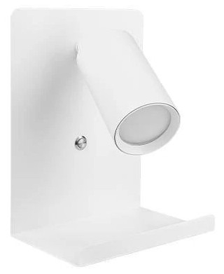 Kohtvalgusti seinale koos riiuliga ja USB laadija 1xGU10/35W/230V valge