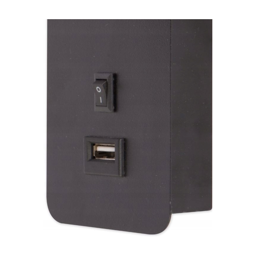 Kohtvalgusti seinale koos USB laadijaga 1xGU10/35W/230V must