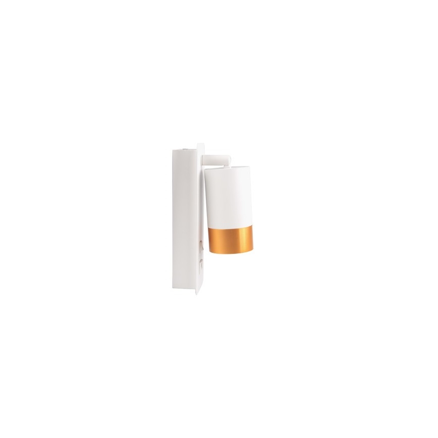 Kohtvalgusti seinale koos USB laadimisega 1xGU10/35W/230V valge/kuldne