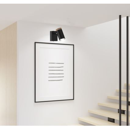 Kohtvalgusti seinale LAGOS 1xGU10/15W/230V must/pruun