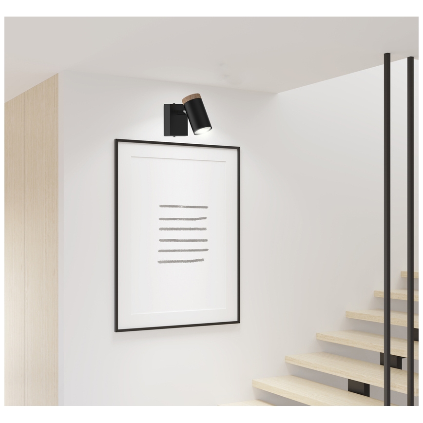 Kohtvalgusti seinale LAGOS 1xGU10/15W/230V must/pruun