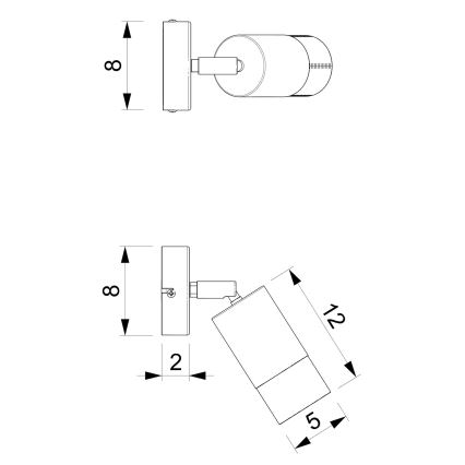 Kohtvalgusti seinale LINK 1xGU10/8W/230V must/messing