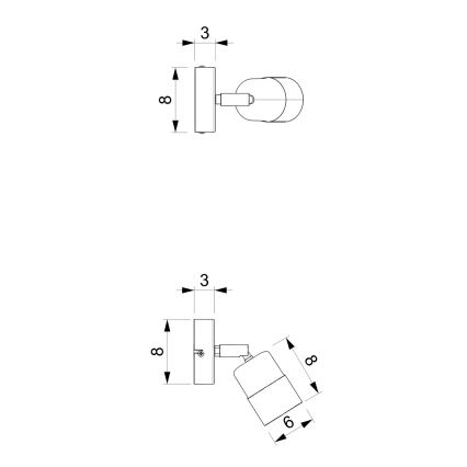 Kohtvalgusti seinale MIZU 1xGU10/8W/230V must/messing