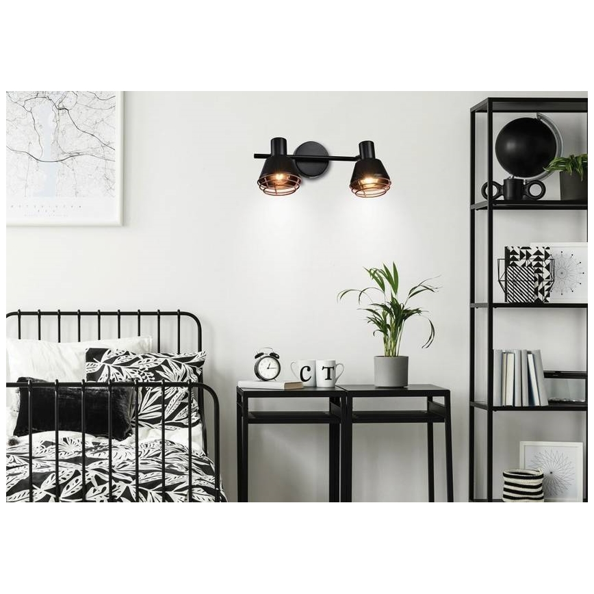 Kohtvalgusti seinale NERIA 2xE14/40W/230V must/vask