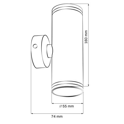 Kohtvalgusti seinale PARIIS 2xGU10/10W/230V IP20 must