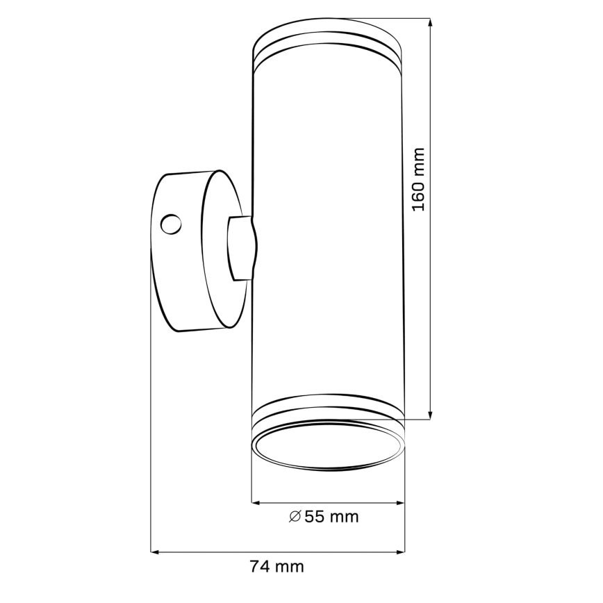 Kohtvalgusti seinale PARIIS 2xGU10/10W/230V IP20 must