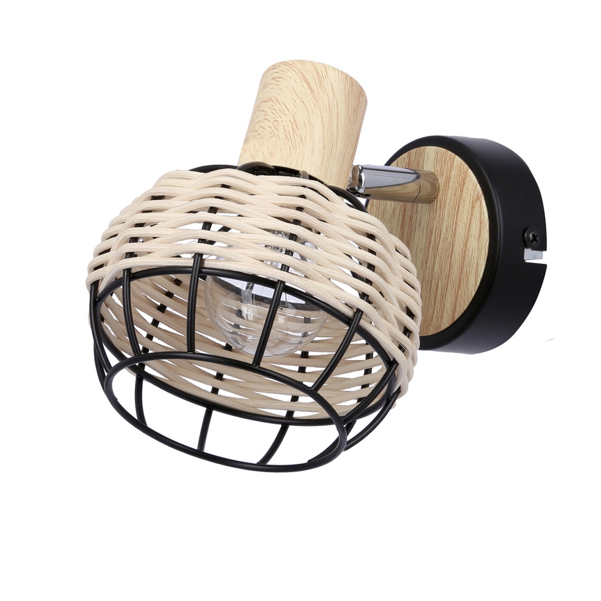 Kohtvalgusti seinale TAJGA 1xE14/40W/230V rotang/must