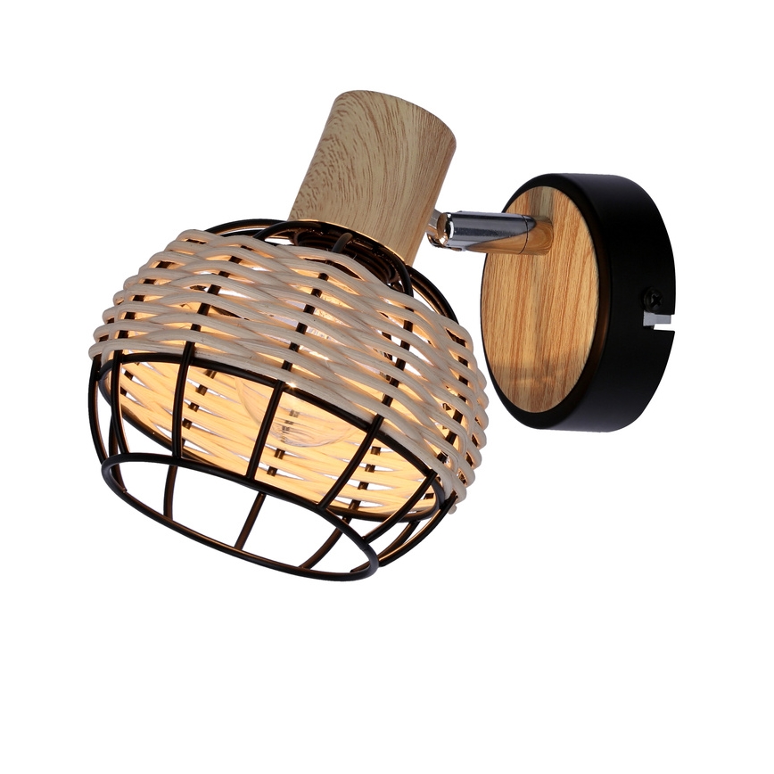Kohtvalgusti seinale TAJGA 1xE14/40W/230V rotang/must