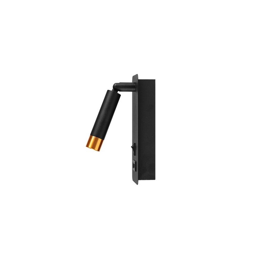 Kohtvalgusti seinale USB laadimisega 1xG9/35W/230V must/kuldne