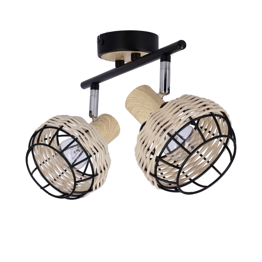 Kohtvalgusti TAJGA 2xE14/40W/230V rotang/must
