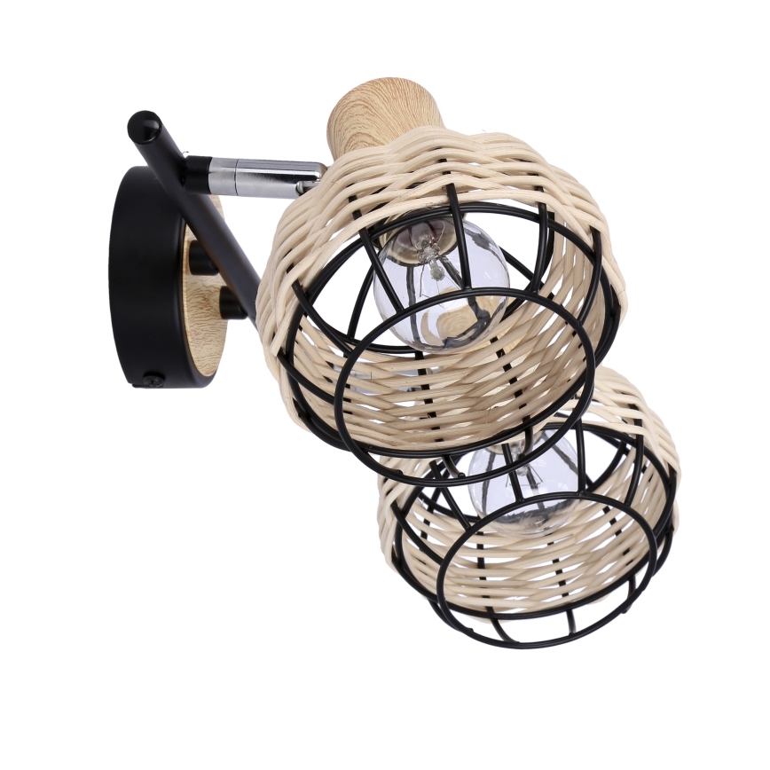 Kohtvalgusti TAJGA 2xE14/40W/230V rotang/must