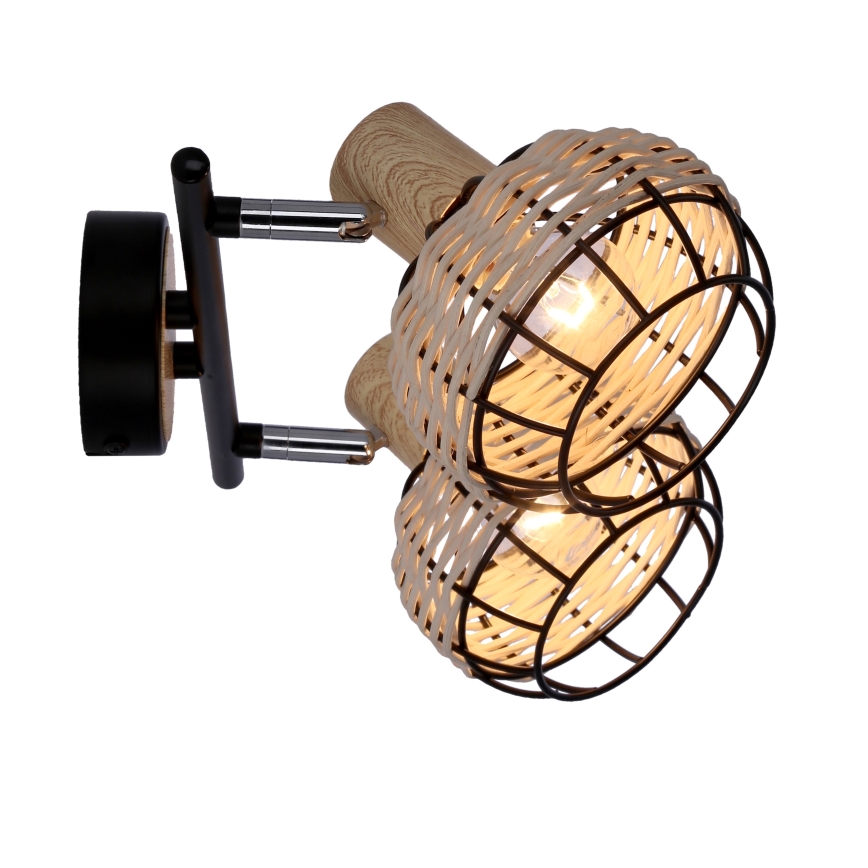 Kohtvalgusti TAJGA 2xE14/40W/230V rotang/must