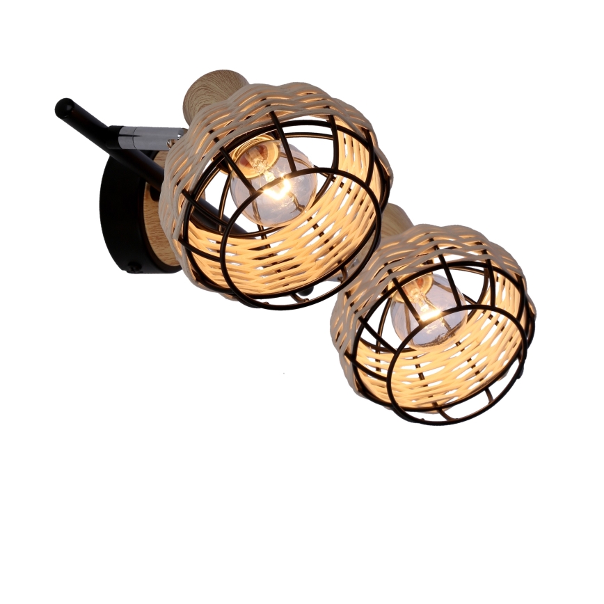 Kohtvalgusti TAJGA 2xE14/40W/230V rotang/must