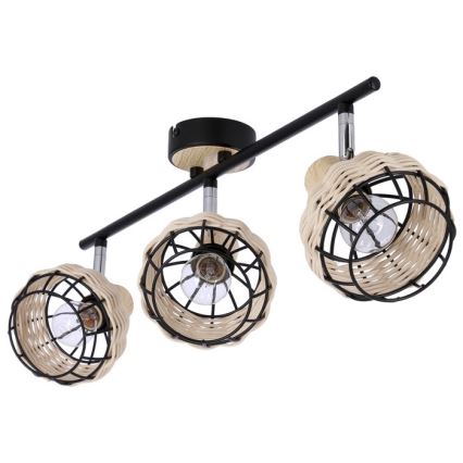 Kohtvalgusti TAJGA 3xE14/40W/230V rotang/must