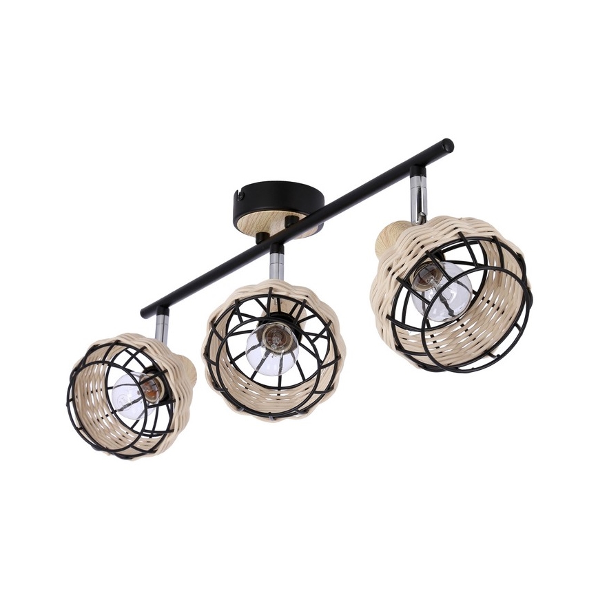 Kohtvalgusti TAJGA 3xE14/40W/230V rotang/must