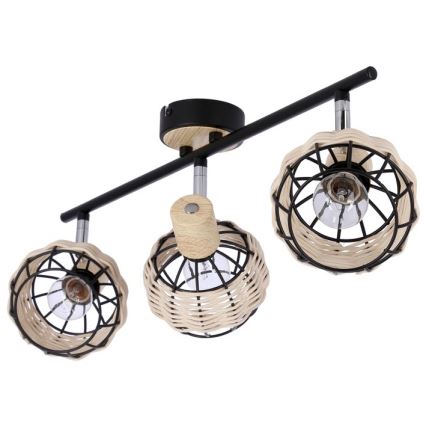 Kohtvalgusti TAJGA 3xE14/40W/230V rotang/must