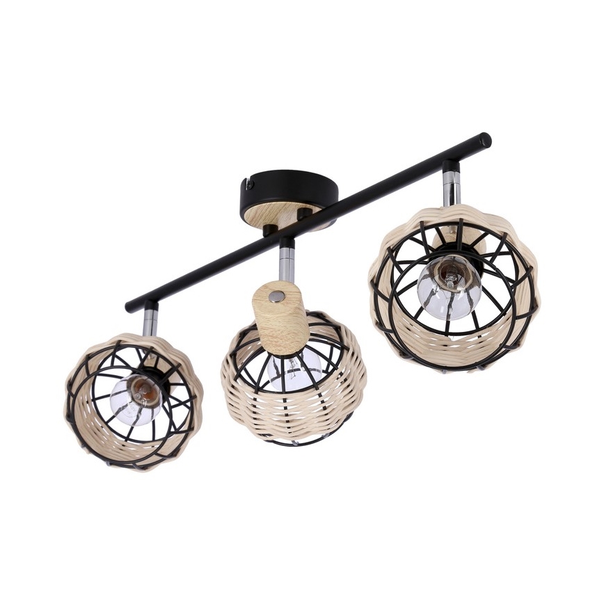 Kohtvalgusti TAJGA 3xE14/40W/230V rotang/must