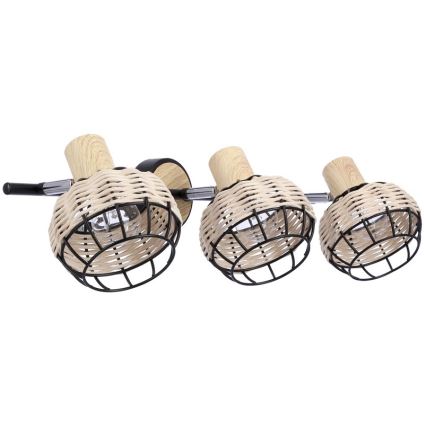 Kohtvalgusti TAJGA 3xE14/40W/230V rotang/must