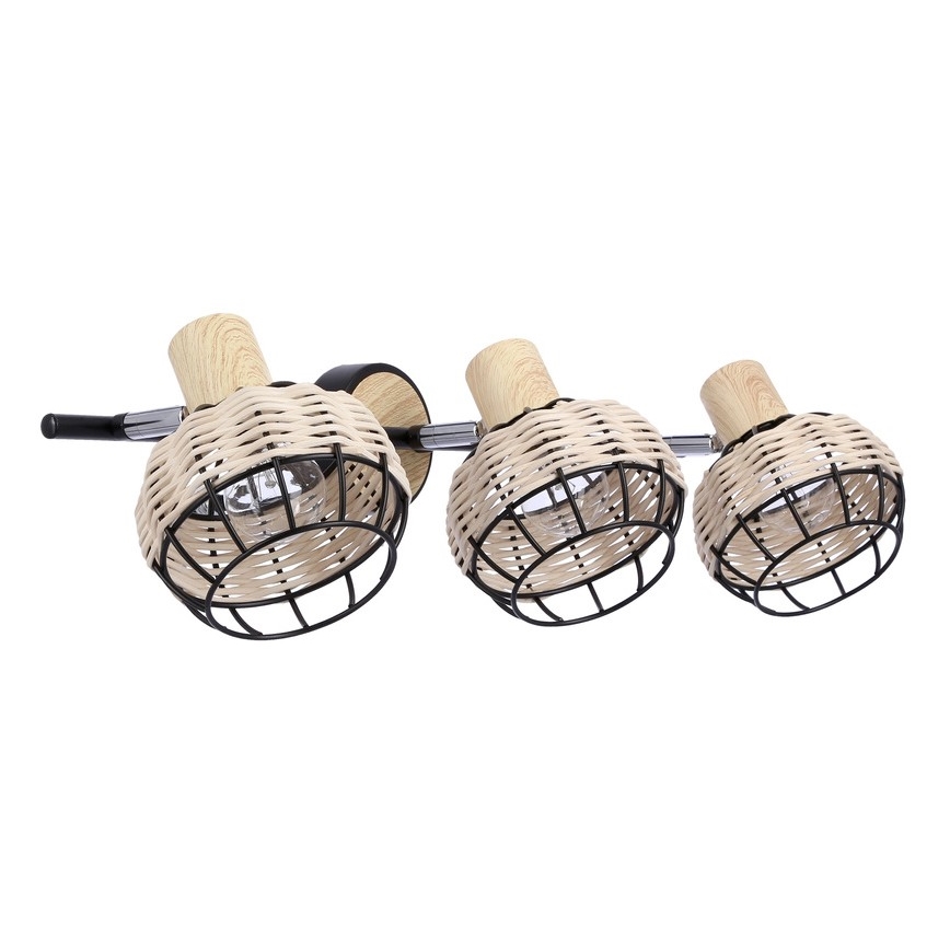 Kohtvalgusti TAJGA 3xE14/40W/230V rotang/must