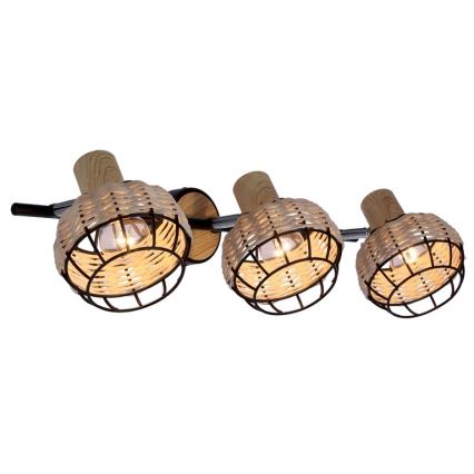 Kohtvalgusti TAJGA 3xE14/40W/230V rotang/must